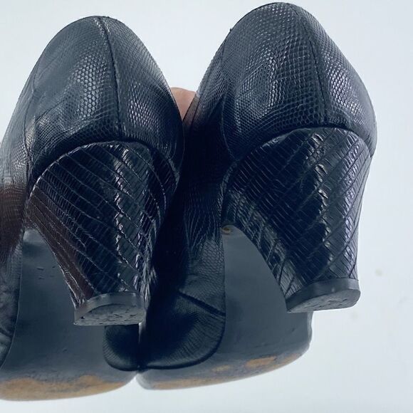 Juliano Women's Genuine Reptile Slip-On Styling Pump Heel Black Size 7.5 - Picture 7 of 8